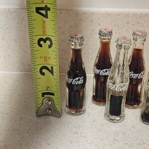 Set of 6 RARE EARLY 1950s Glass Mini Coca Cola Hobble Skirt Bottles FULL ORIG!